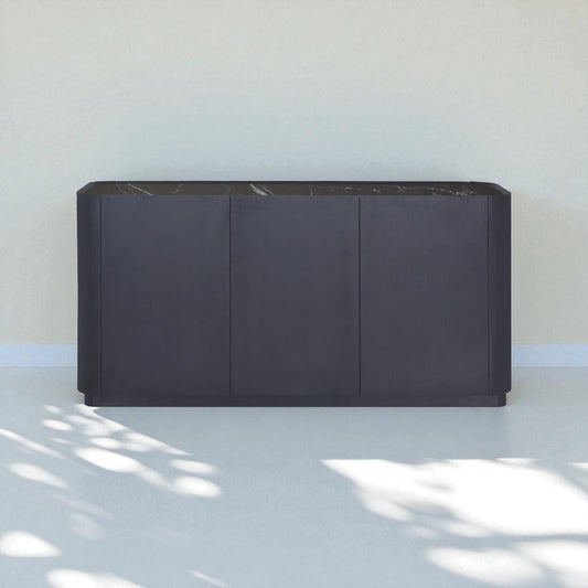 Black sideboard against a light background