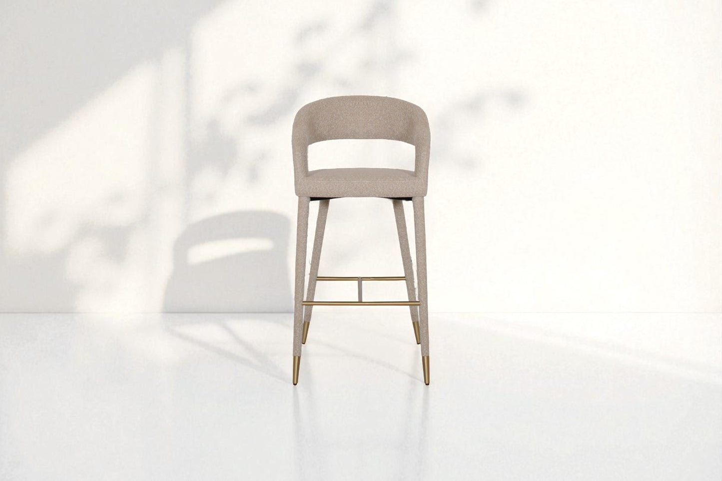 Aria Fabric Gold Bar Stool