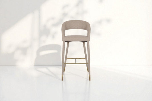 Aria Fabric Gold Bar Stool