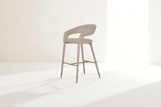 Aria Fabric Gold Bar Stool