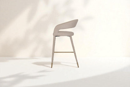 Aria Fabric Gold Bar Stool
