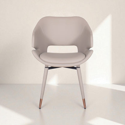 Modern chair with a beige seat and backrest on a white background