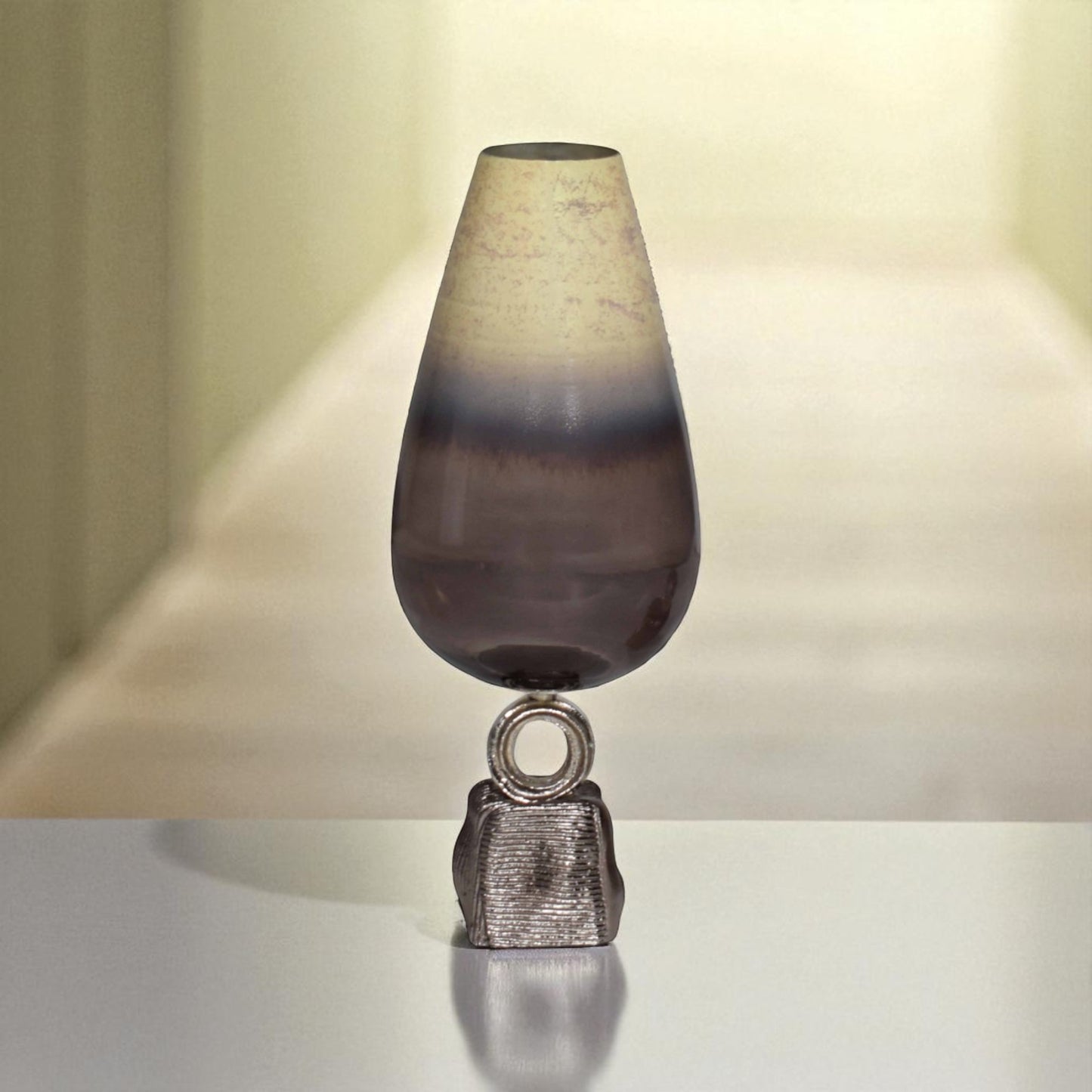 Decorative lamp with a unique design on a neutral background