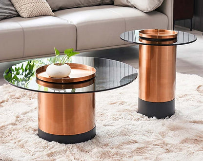 Madrid Rose Gold Coffee & End Table Set
